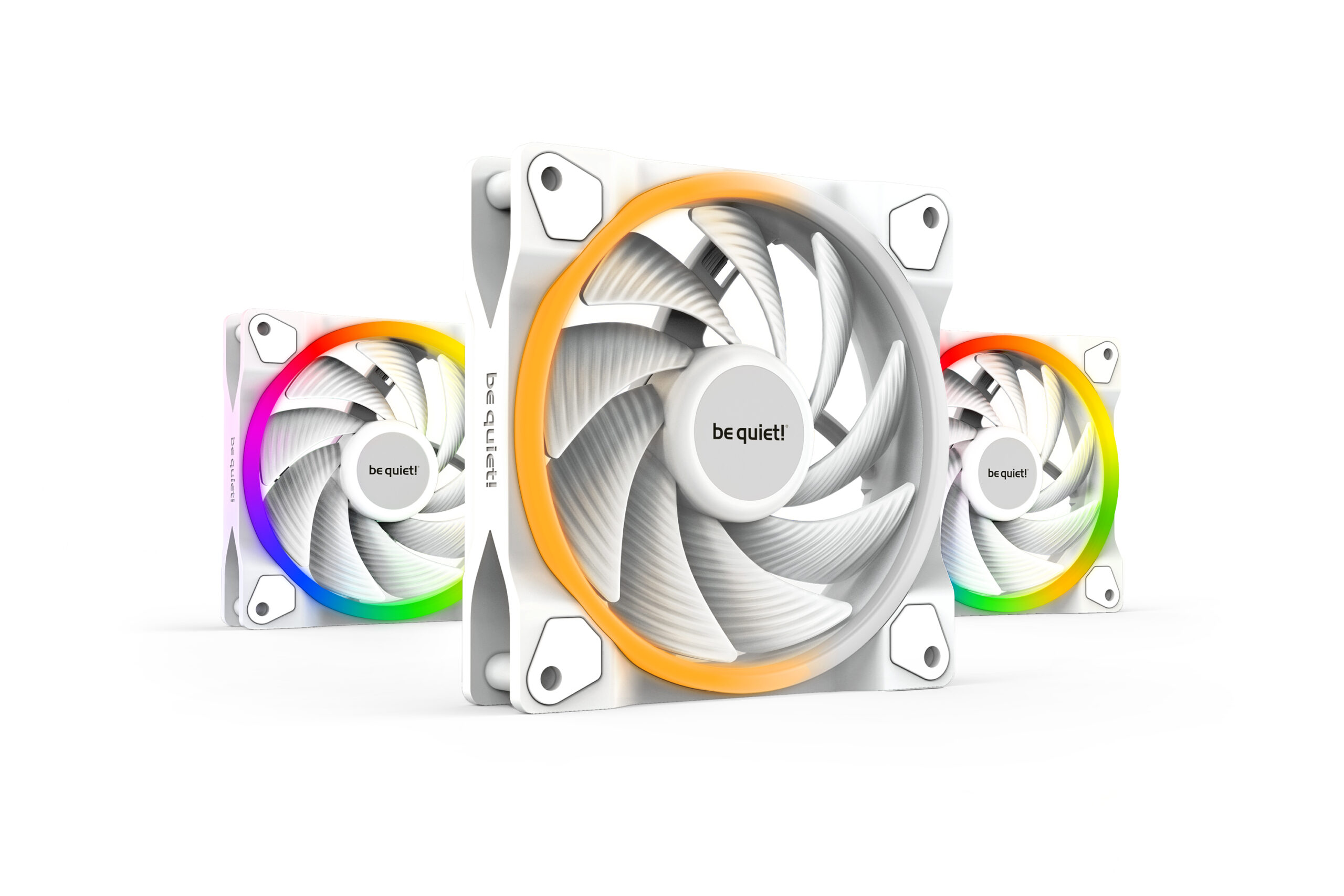 Be Quiet Set 3 ventilatoare ! LIGHT WINGS White120mm 2500 rpm, Rifle bearing, 4-pin PWM, ARGB, BL101