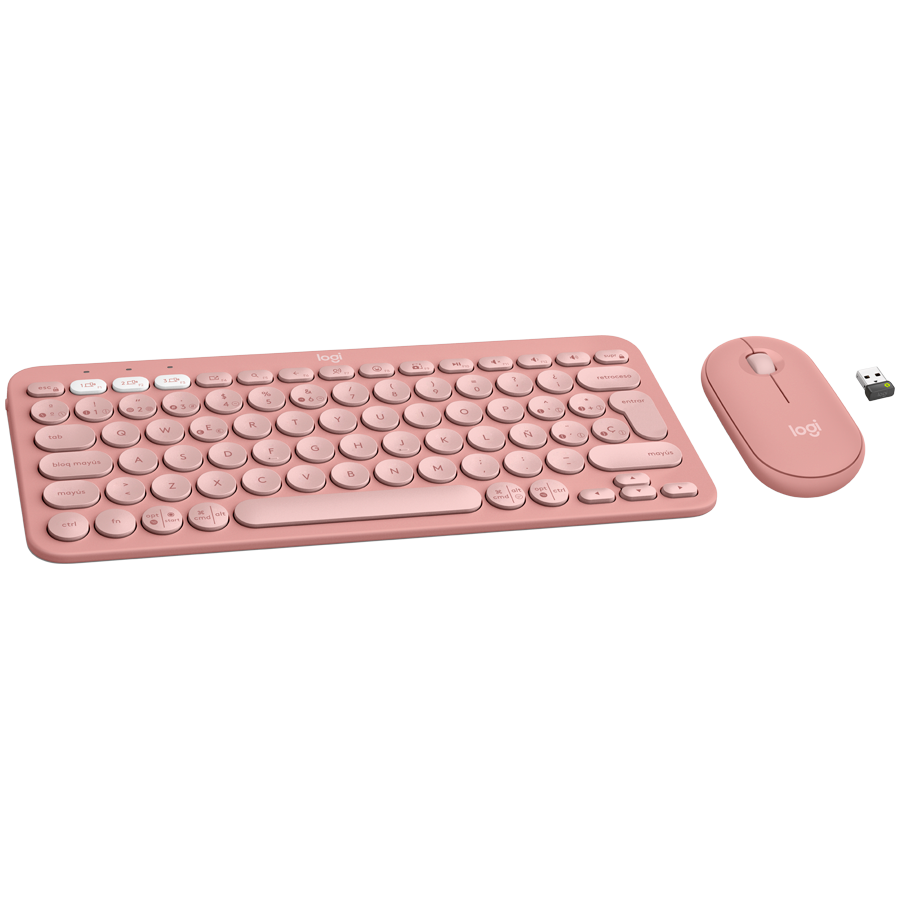Logitech Pebble 2 Combo - TONAL ROSE - (US) INTL - 2.4GHZ/BT - N/A - INTNL-973, 920-012241