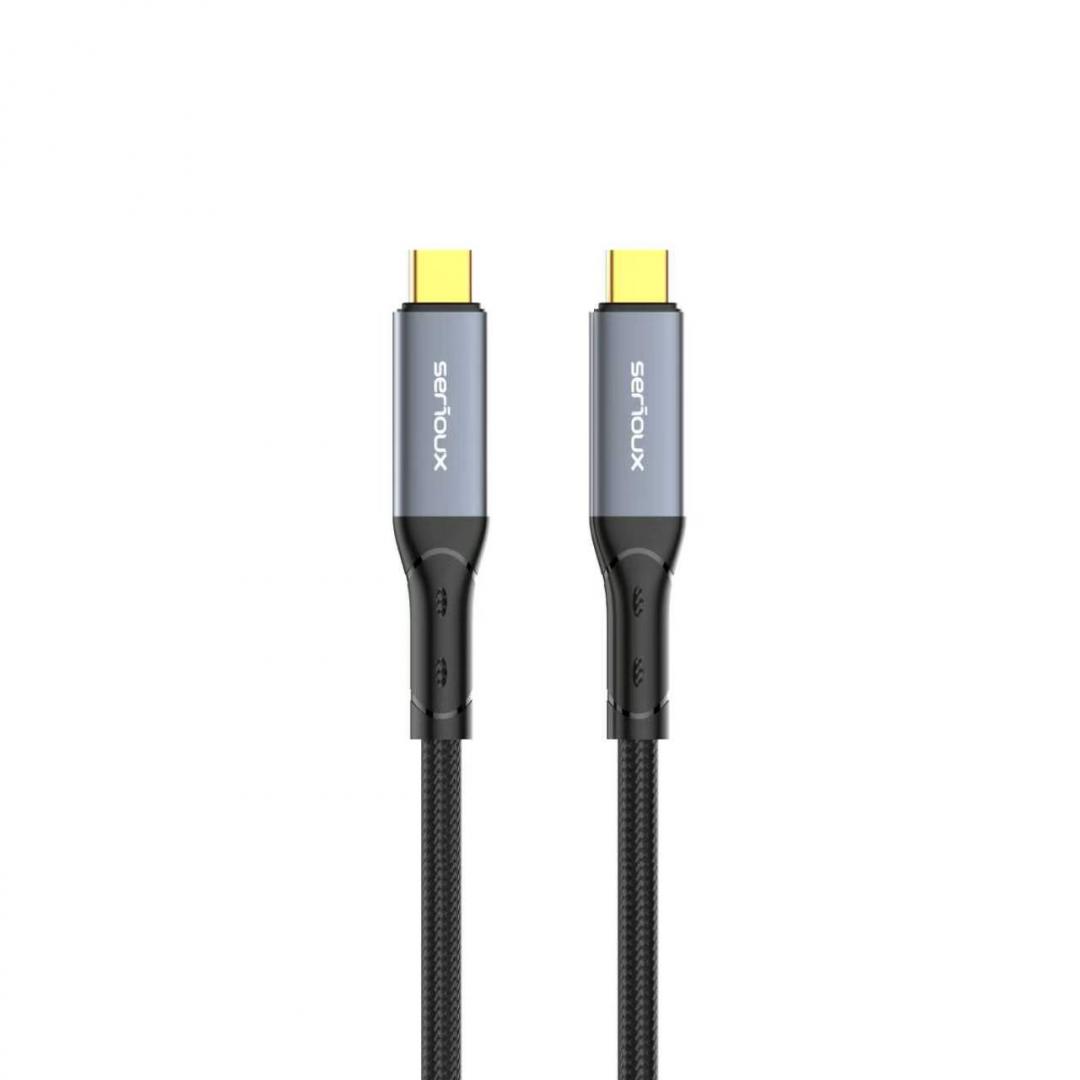 SERIOUX Cablu USB-C la USB-C, 240W, E-marker Chip integrat, viteza transfer, SRXC-USBC40GB240W1M