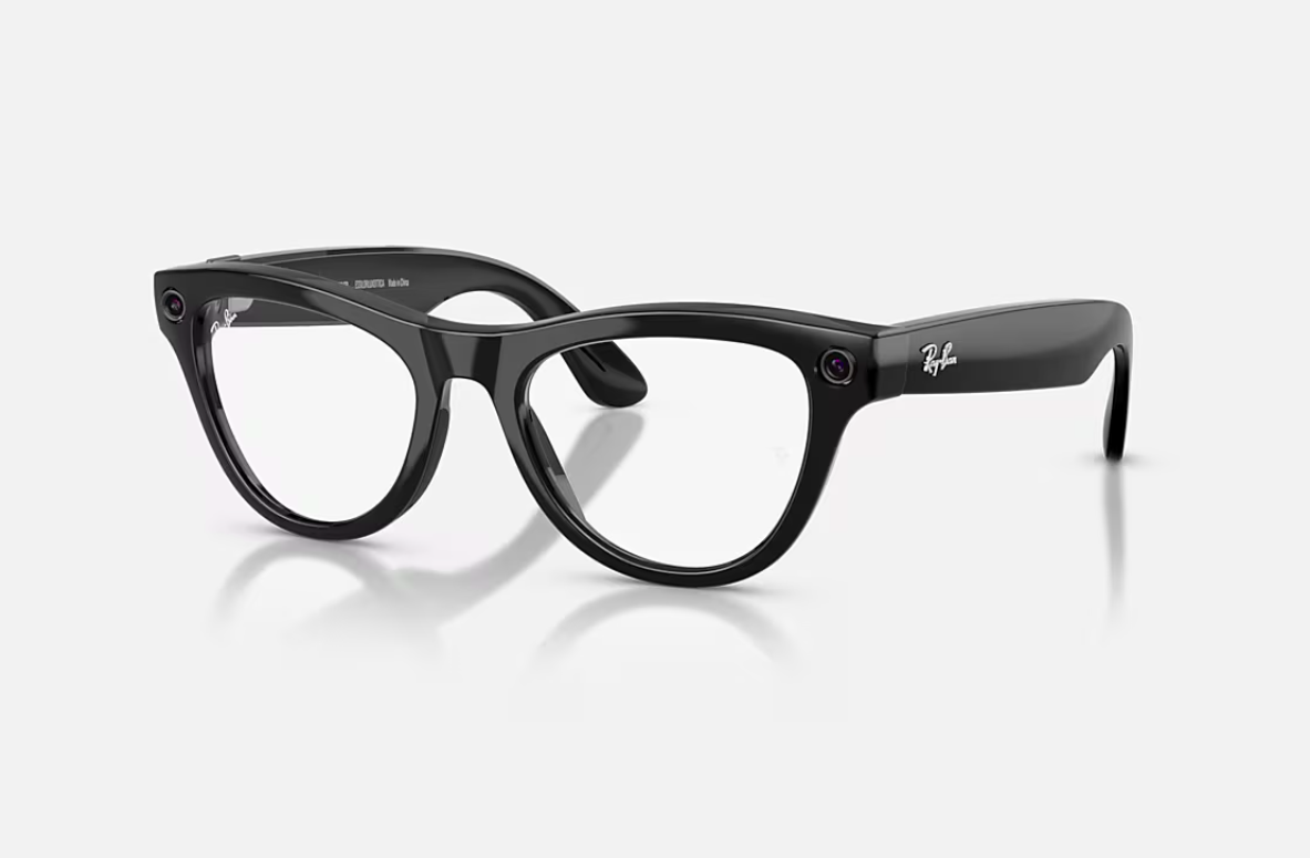 RAYBAN Ray-Ban Meta Skyler Gen 2 High Bridge Fit Shiny Black Clear/Amethyst, RW4014 601/CH 52-20