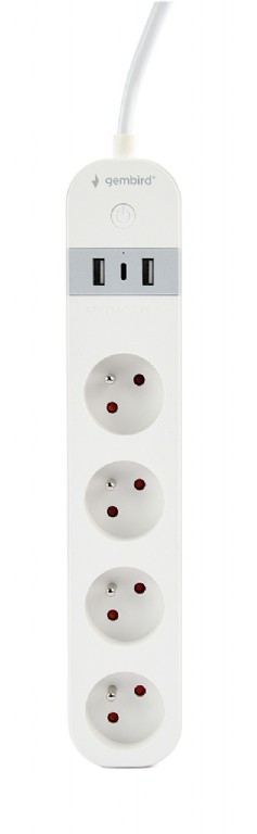 Gembird PRELUNGITOR, Schuko x 4, WiFi, conectare prin Schuko (T) French, cablu 1.5, TSL-PS-F4U-01-W - imagine 2