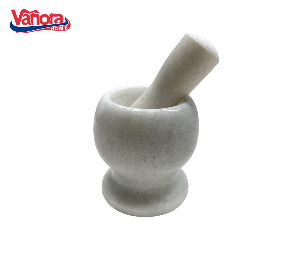 VANORA MOJAR CU PISTIL DIN MARMURA, DIA 9.5 CM, ALB, HOME, VN-YMJ-M95A