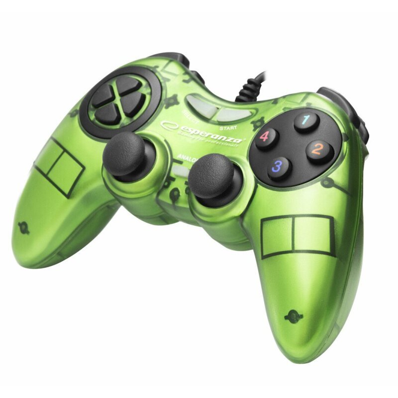 Esperanza Gamepad Fighter EGG105B cu vibratii Usb PC Verde, EGG105G
