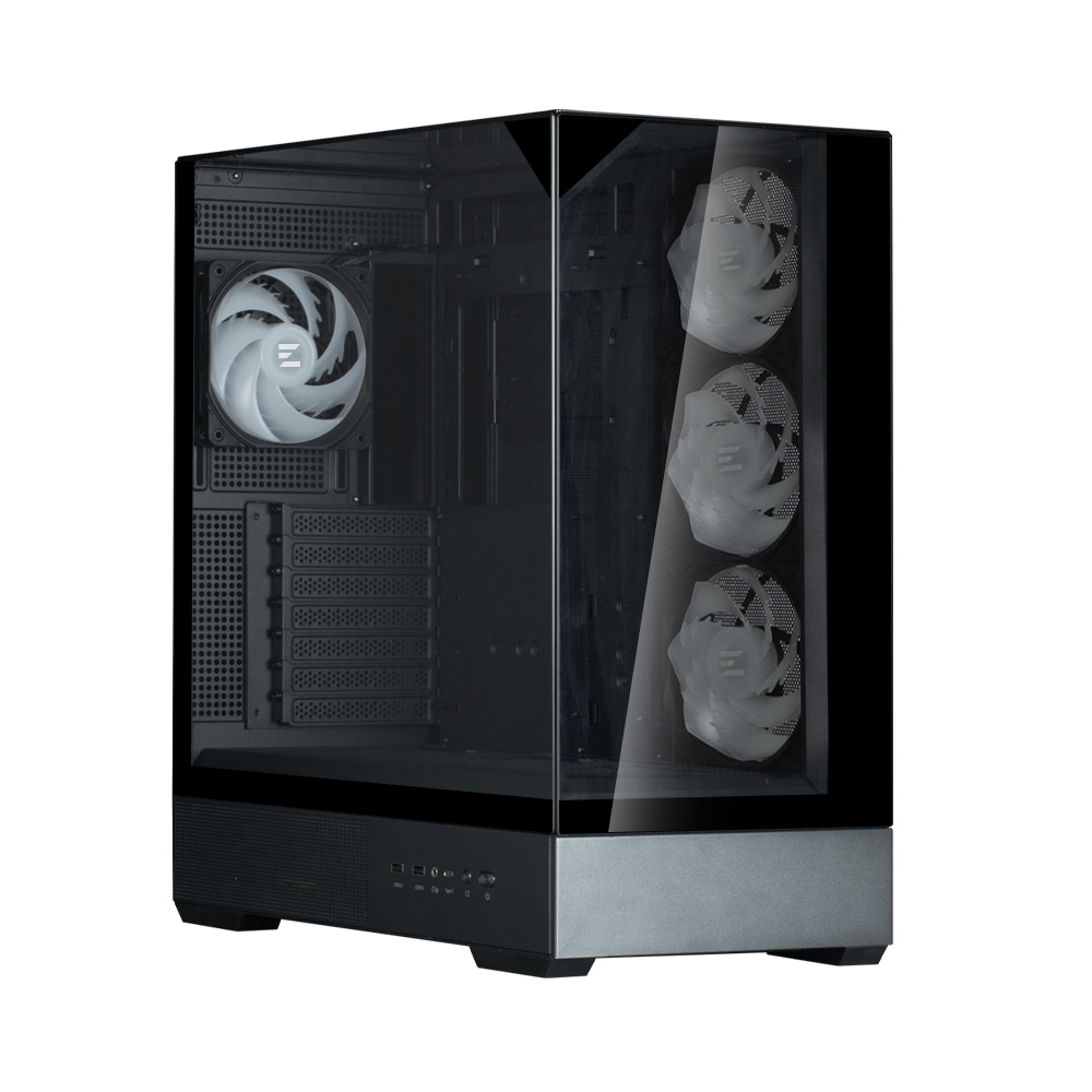 Zalman CARCASA P40 Prism Plus, middle tower, gaming, fara sursa, suporta 9xfan, P40 Prism Plus Black - imagine 5