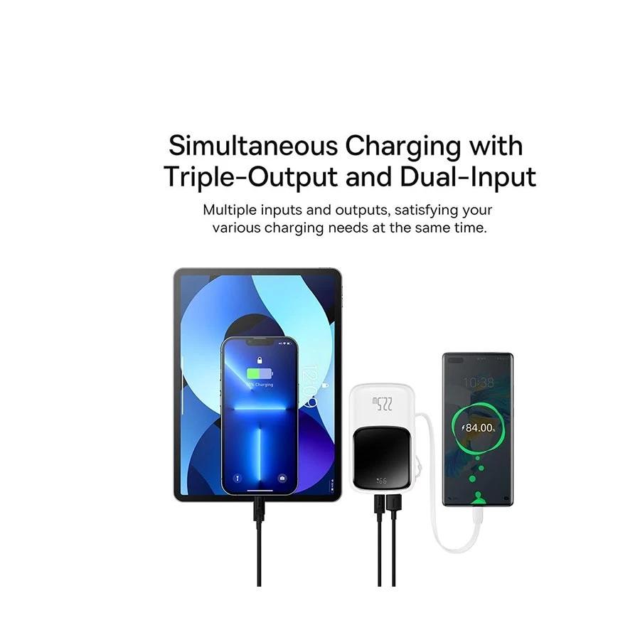 Baseus POWER BANK Qpow Pro Digital Display, 10000mAh, 22.5W, 1 x cablu integrat USB, PPQD060102 - imagine 4