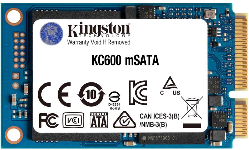 Kingston SSD KC600, 256GB, mSATA, 3D TLC Nand, R/W: 550/500 MB/s, SKC600MS/256G