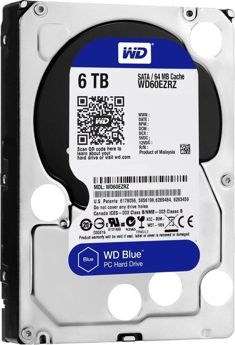 WD HDD 6 TB, Blue, 5.400 rpm, buffer 256 MB, pt. desktop PC, WD60EZAZ