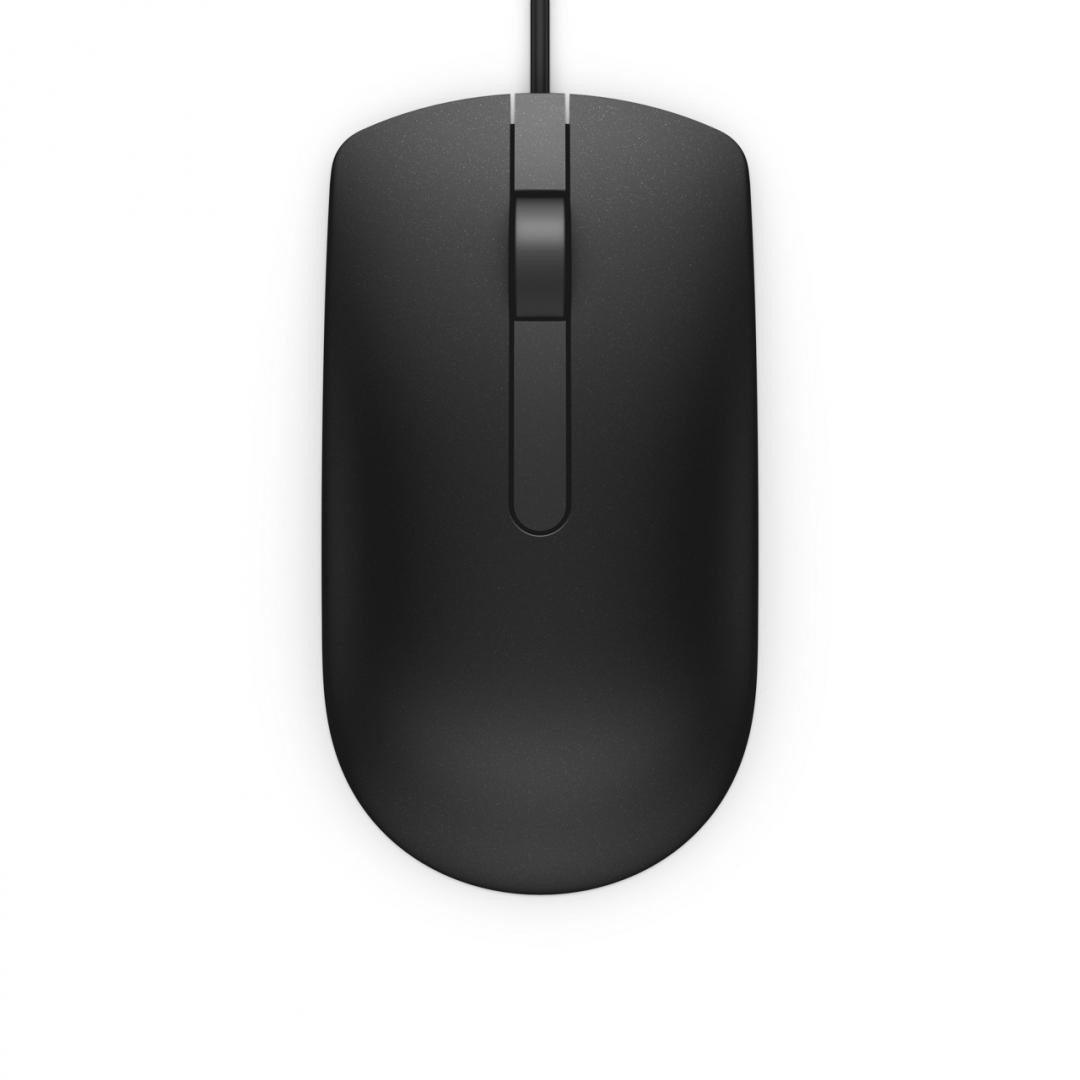 Dell MOUSE, PC sau NB, cu fir, USB, optic, 1000 dpi, butoane/scroll 3/1, negru, 570-AAIS