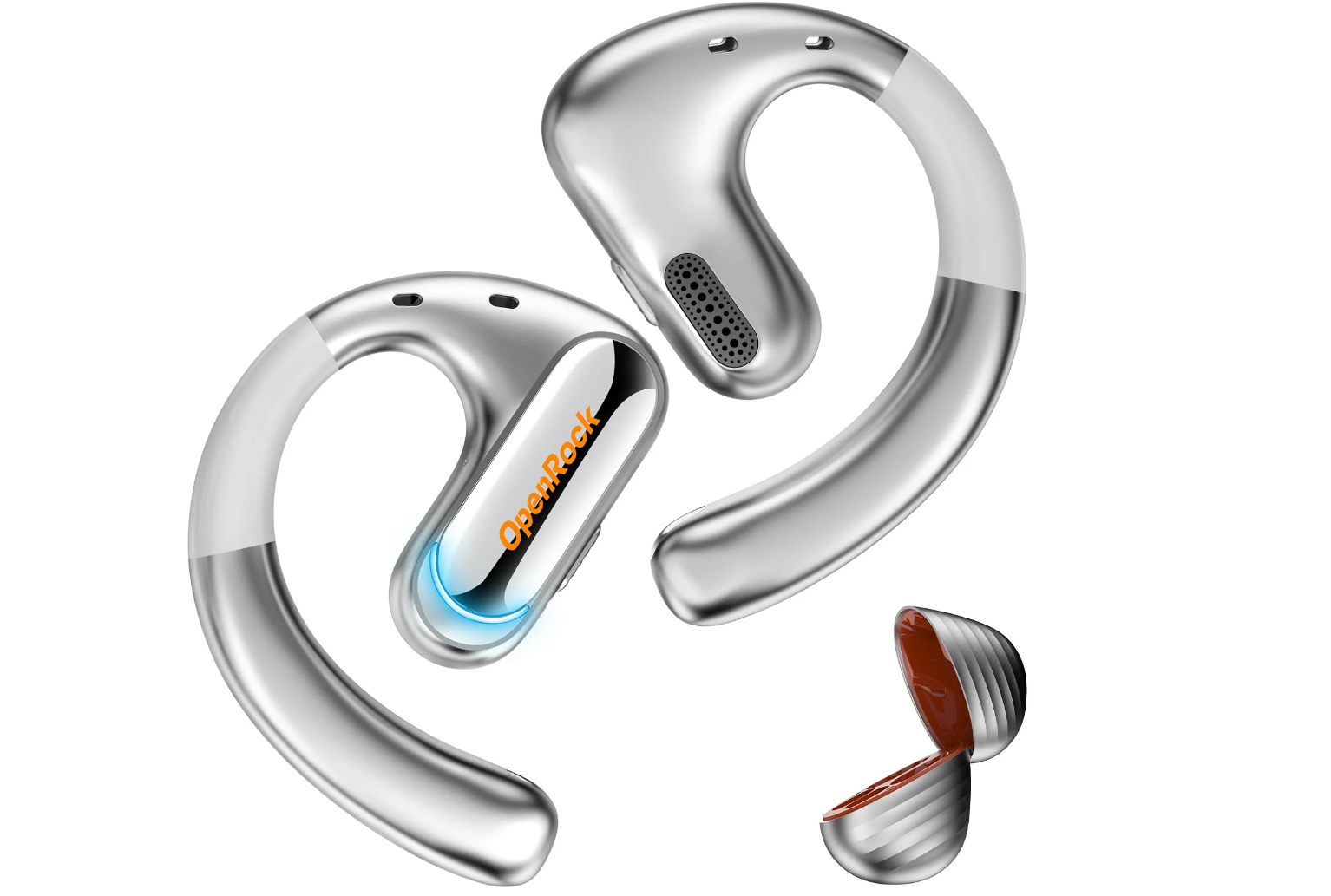 OneOdio Casca wireless, tip butoni - TWS, utilizare smartphone, conectare prin, OpenRock-Pro-Silver