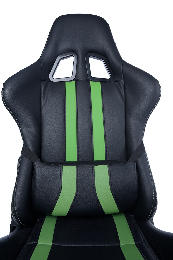 SPACER SCAUN GAMING imitatie piele, black & green, brate ajustabile, greutate max., SPCH-TRINITY-GRN - imagine 14