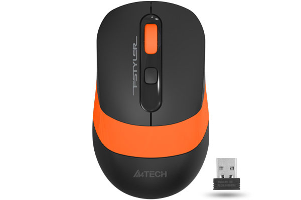 A4Tech MOUSE, gaming, wireless, 2.4GHz, optic, 2000 dpi, butoane/scroll 4/1, buton, FG10 Orange