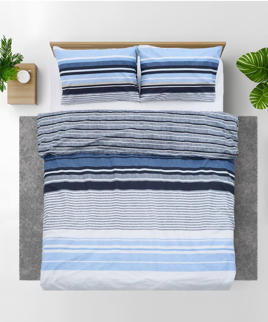 HEINNER Lenjerie dubla,100% bumbac,4 piese, Azul, HR-4BED-132-AZUL - imagine 3