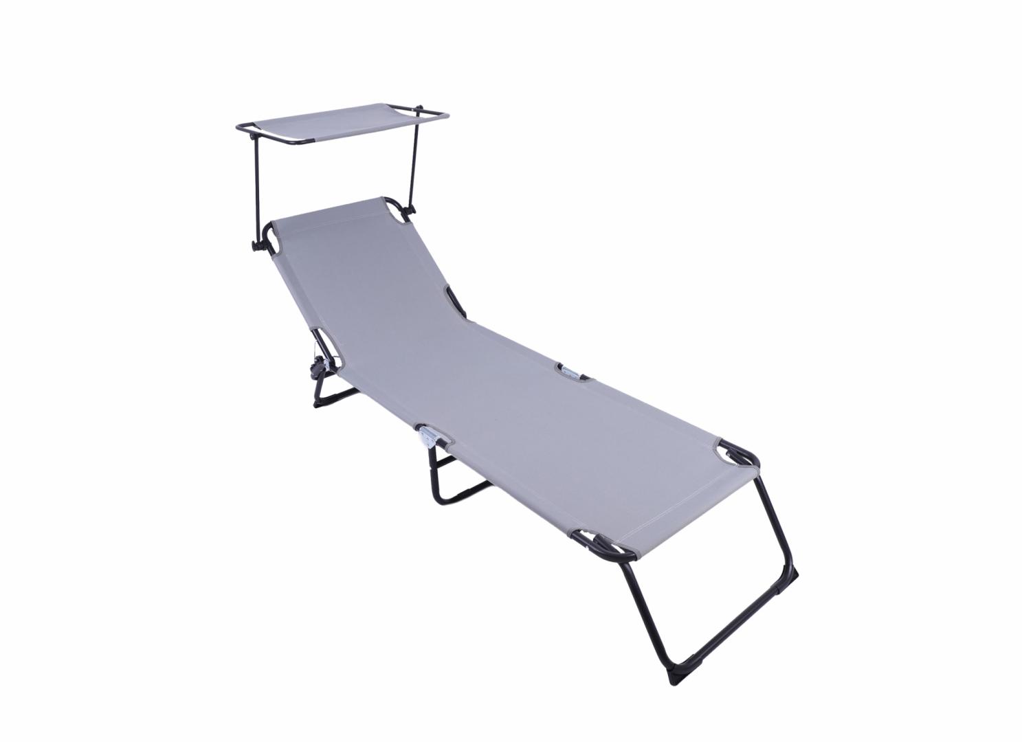 HEINNER SEZLONG CU PARASOLAR 186X55X24CM GRI, DSZP012