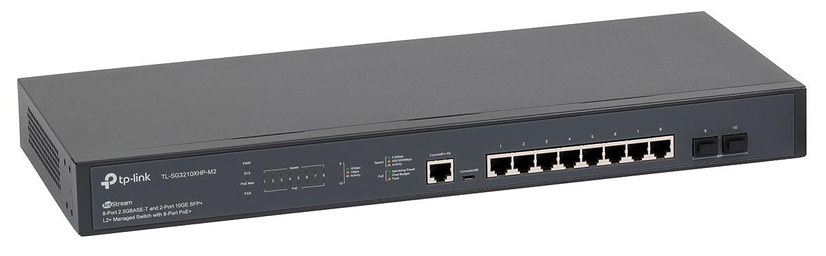 TP-LINK JetStream™ 8-Port 2.5GBase-T and 2-Port 10GE SFP+ L2+ Managed Switch with, TL-SG3210XHP-M2
