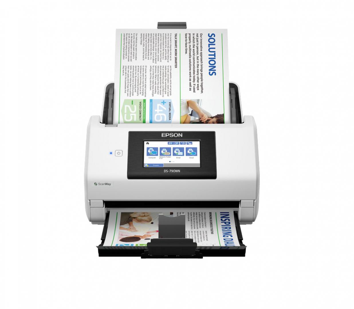 Epson Scanner Portabil DS-790WN, A4, Viteza de scanare duplex: 45ppm/90ipm, Optiuni, B11B265401