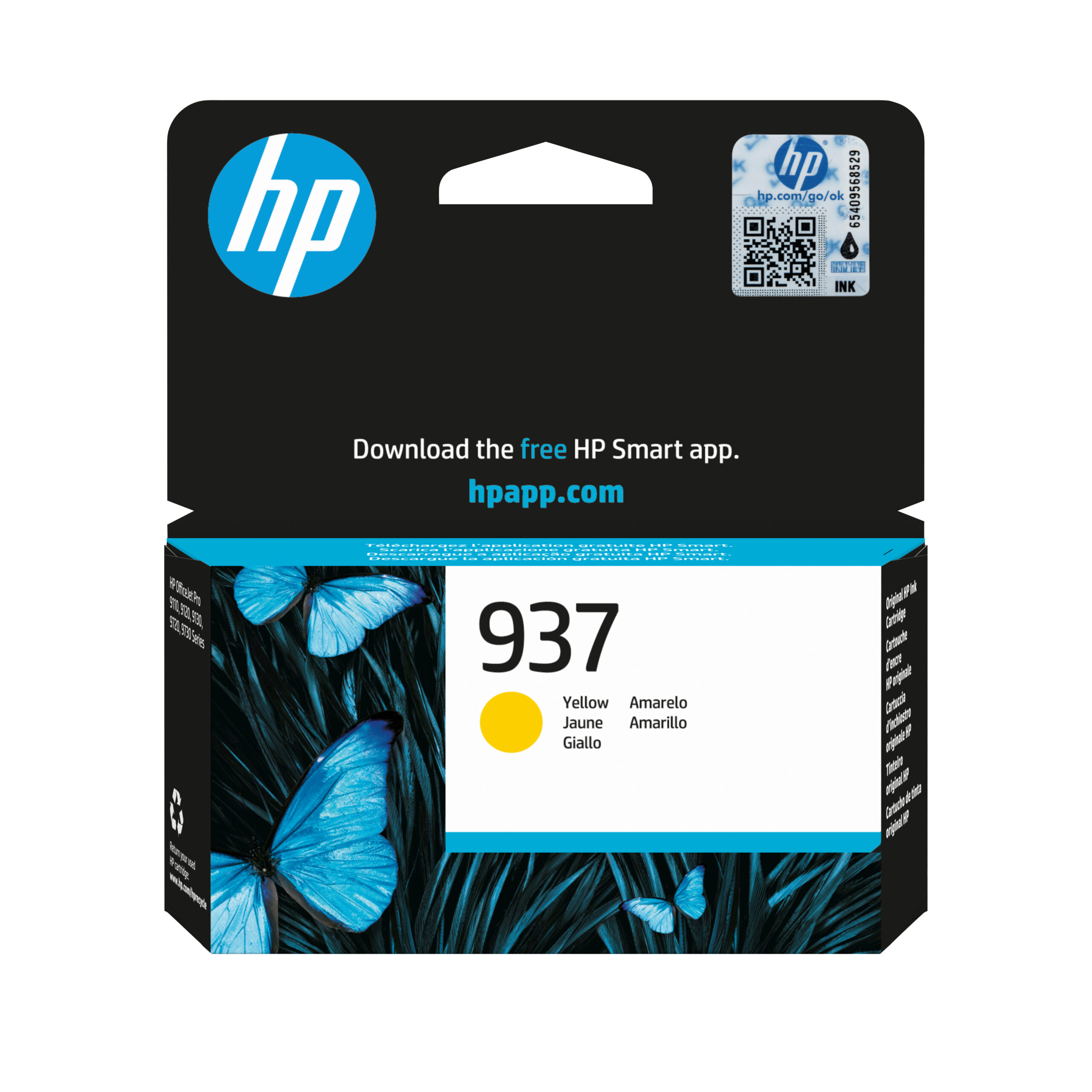 HP Cartus Cerneala Original Yellow, nr.937 pentru OJ PRO 9110|9120|9130|9720|9730, 0.8K, 4S6W4NE