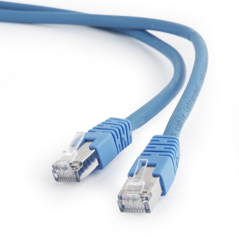 Gembird PATCH CORD S/FTP Cat6a, LSZH, cupru, 1 m, albastru, AWG27, dublu ecranat, PP6A-LSZHCU-B-1M