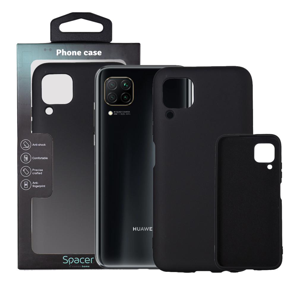 SPACER Husa Huawei telefon P 40 Lite, negru, tip back cover, material flexibil, SPPC-HU-P-40L-SLK