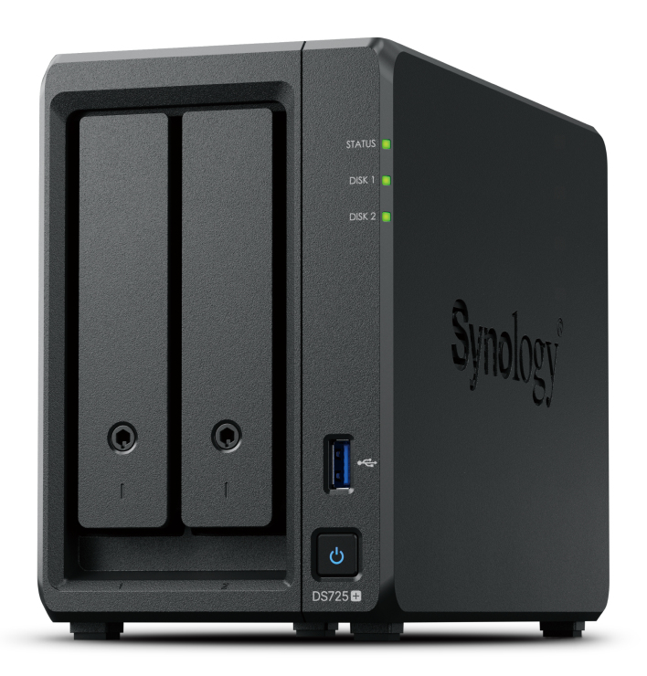Synology 2-Bay Diskstation AMD Ryzen Embedded R1600 4GB DDR4 ECC SODIMM, DS725+