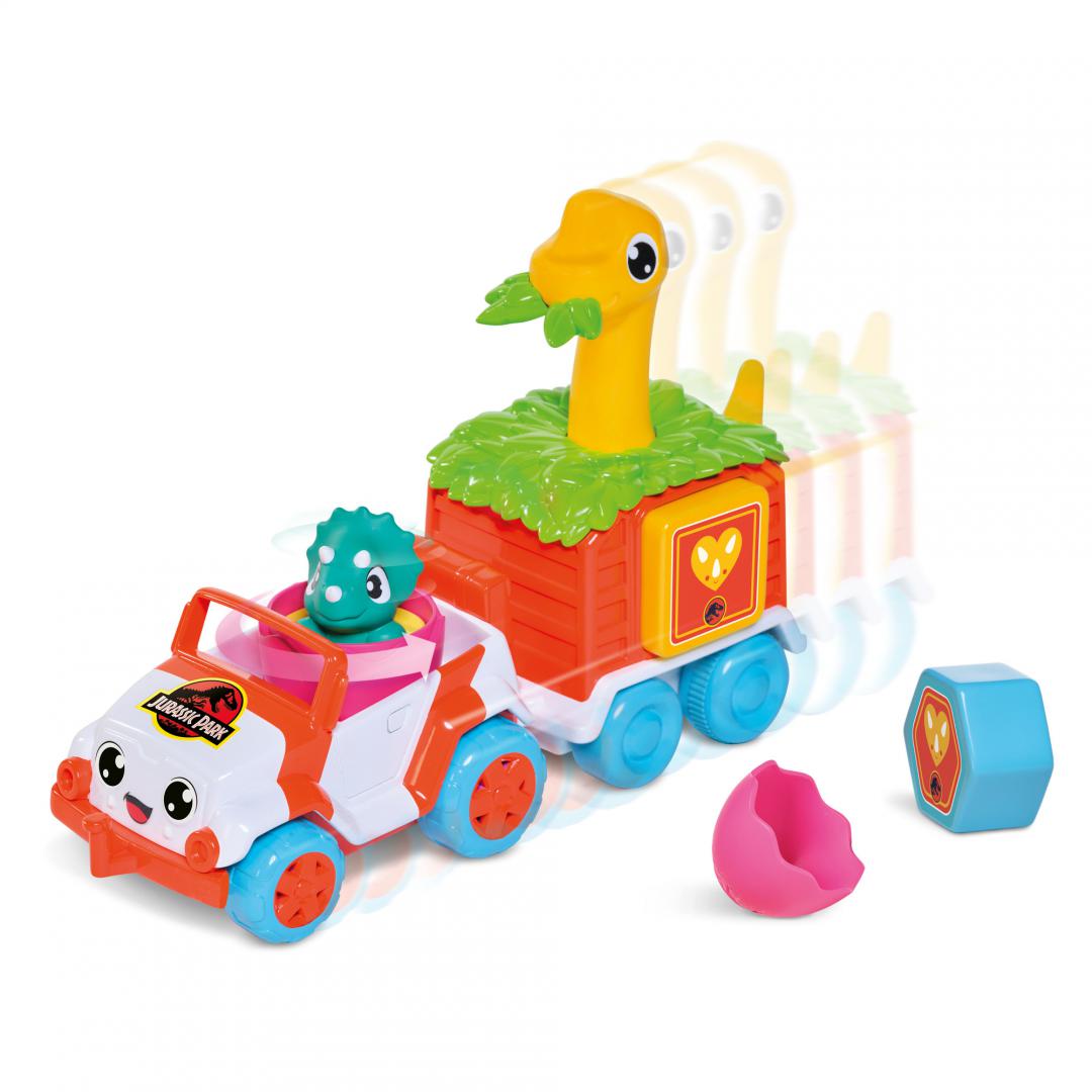 TOMY VEHICUL DE SALVARE CU REMORCA COLORATA, DINO, JURASSIC WORLD, T73253 - imagine 4