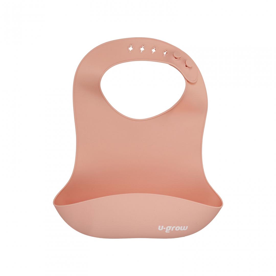 U-GROW Set diversificare 5 piese silicon : baveta, bol, farfurie, lingurita si furculita, UG-SET2PK - imagine 5