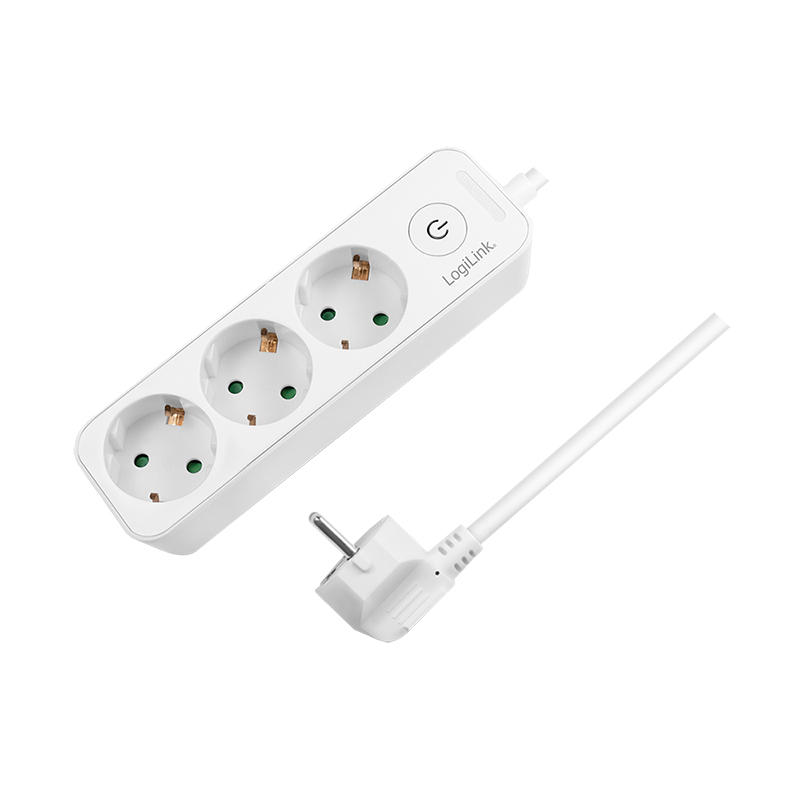 Logilink PRELUNGITOR, Schuko x 3, cablu 3G 1.5mm2, 230 V/16 A, 50 Hz, max. 3600 W, buton, LPS244