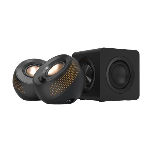 CREATIVE PEBBLE X Plus USB-C 2.1 Speakers w/Bluetooth 5.3, RGB Lighting, Aux, black, 51MF0495AA000