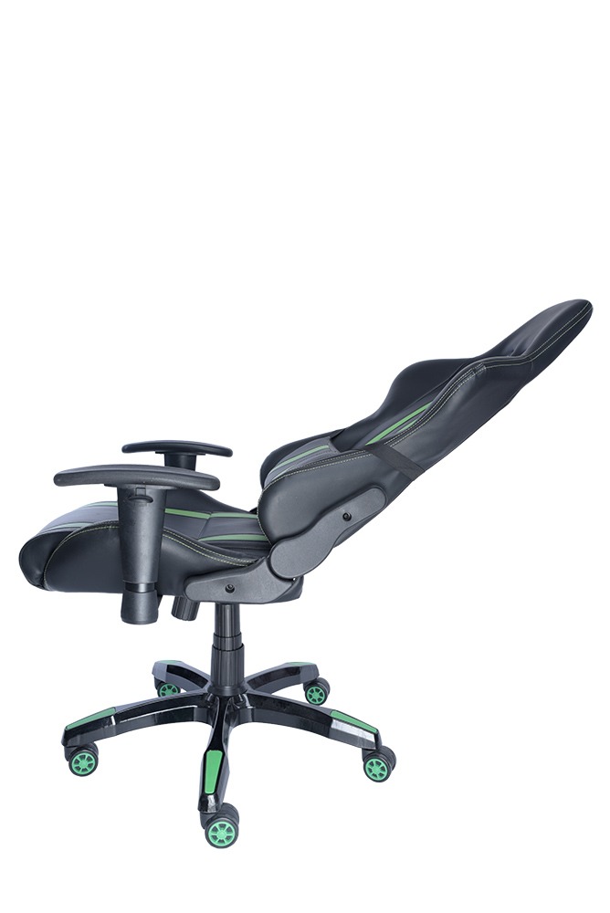 SPACER SCAUN GAMING imitatie piele, black & green, brate ajustabile, greutate max., SPCH-TRINITY-GRN - imagine 8