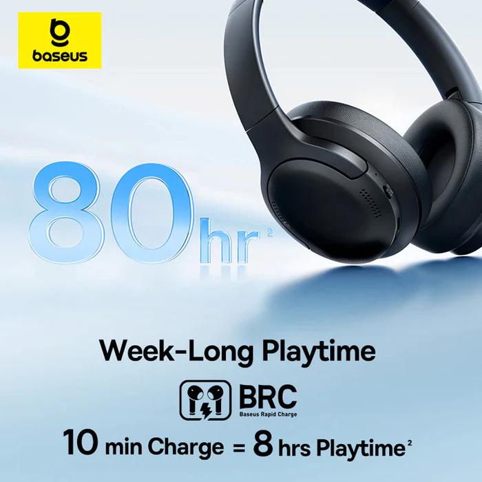 Baseus CASTI Bowie Bass BH1 Lite Wireless Noise Cancelling, over ear, 40mm Dynamic Drivers, A0203C00 - imagine 4