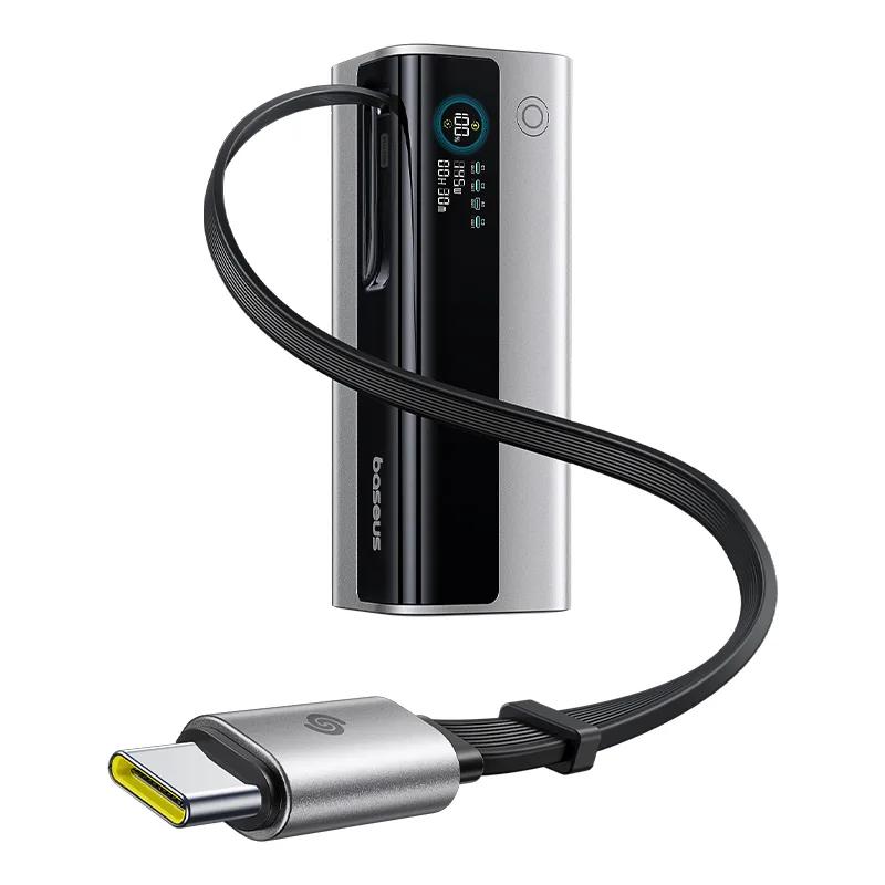 Baseus POWER BANK EnerGeek GR11, 20000mAh, 145W, 2 x USB Type-C, 1 x USB, cablu integrat, E0027B02 - imagine 2