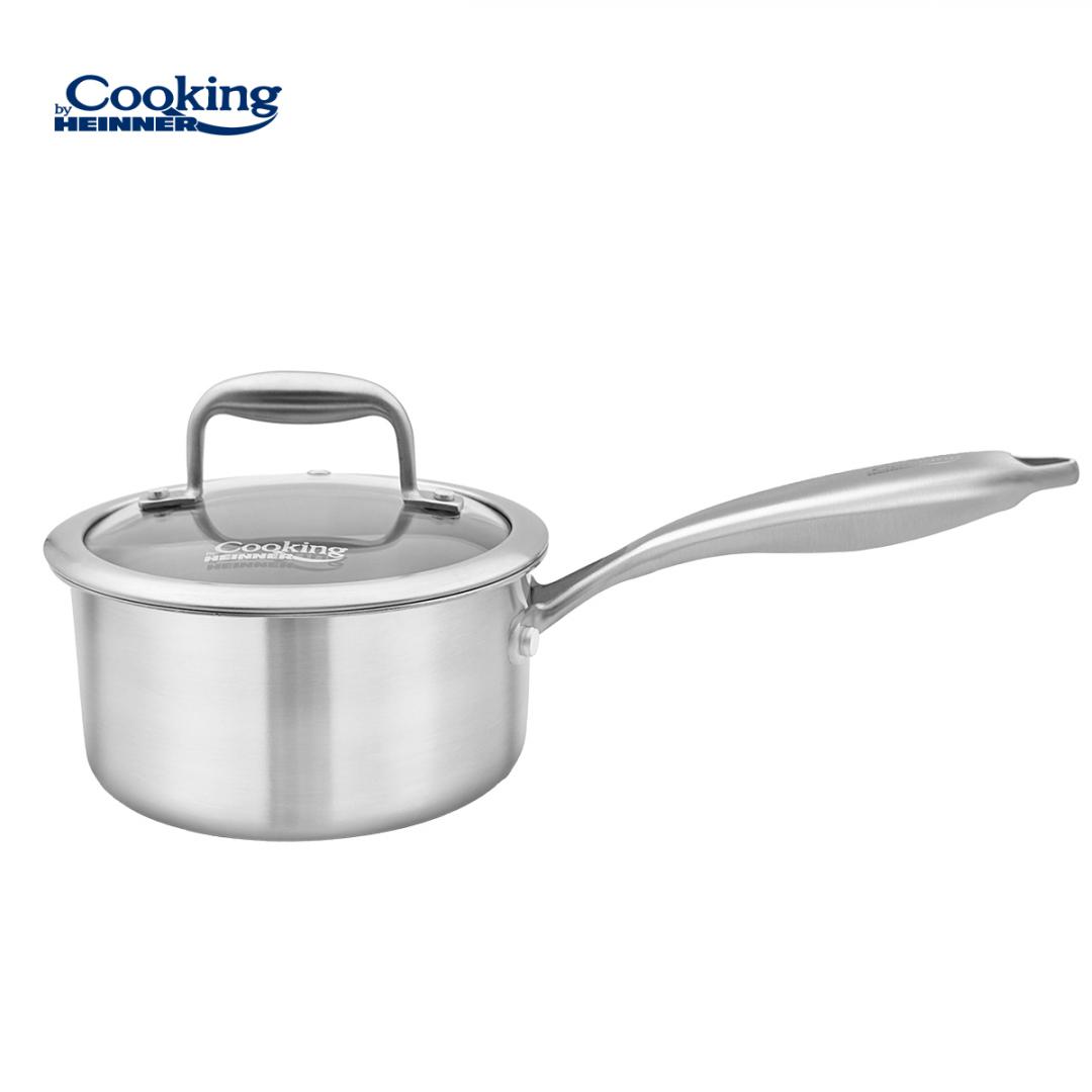 HEINNER CASEROLA INOX+CAPAC STICLA 16x8.5CM,1.6L, ATOMIC3, COOKING BY, HR-MRK-3A16