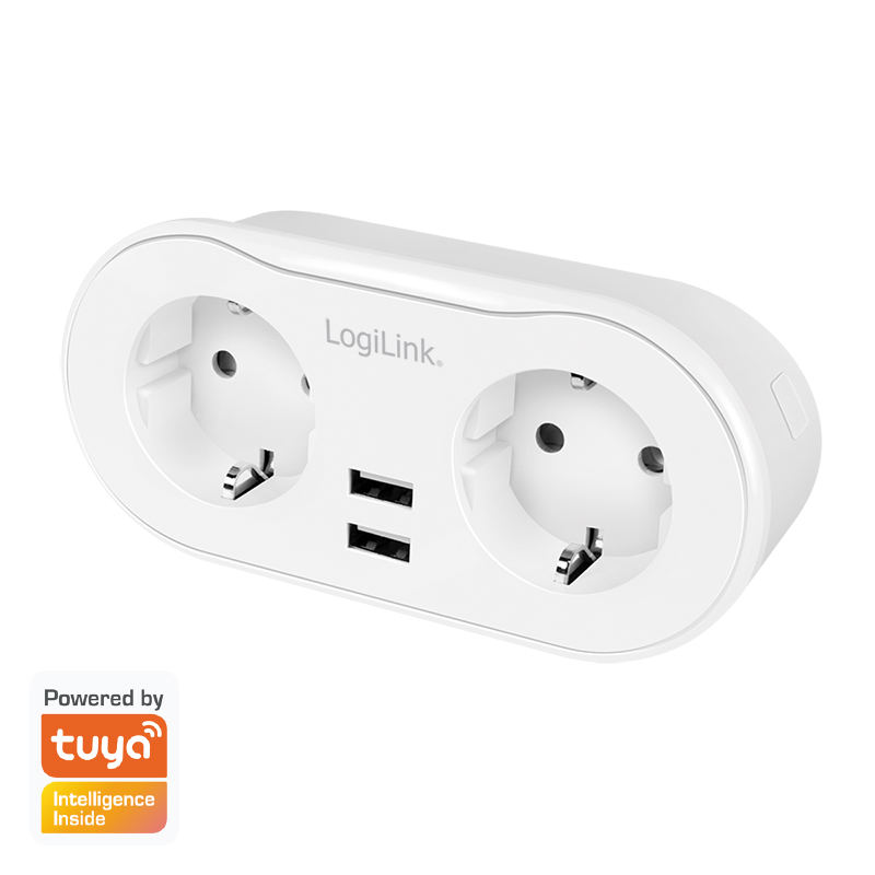 Logilink PRIZA INTELIGENTA, Wi-Fi Smart,Schuko x 2, USB x 2 5V/2.4A max. 12W,prot., SH0102