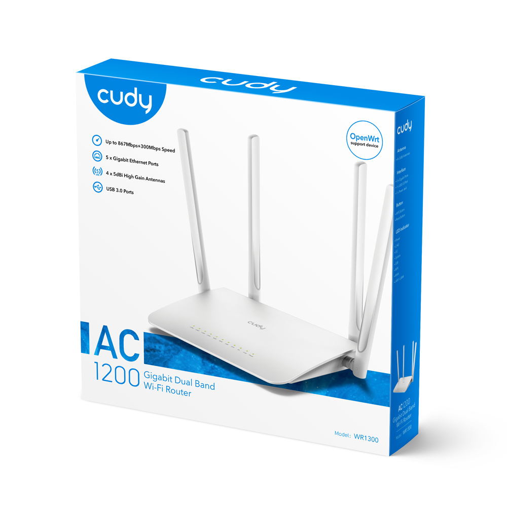 Cudy AC1200 Gigabit Wi-Fi Mesh Router, WR1300 - imagine 5