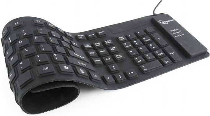 Gembird TASTATURA USB, 109 taste, silicon, flexibila, water-proof, dust-proof, black, KB-109F-B