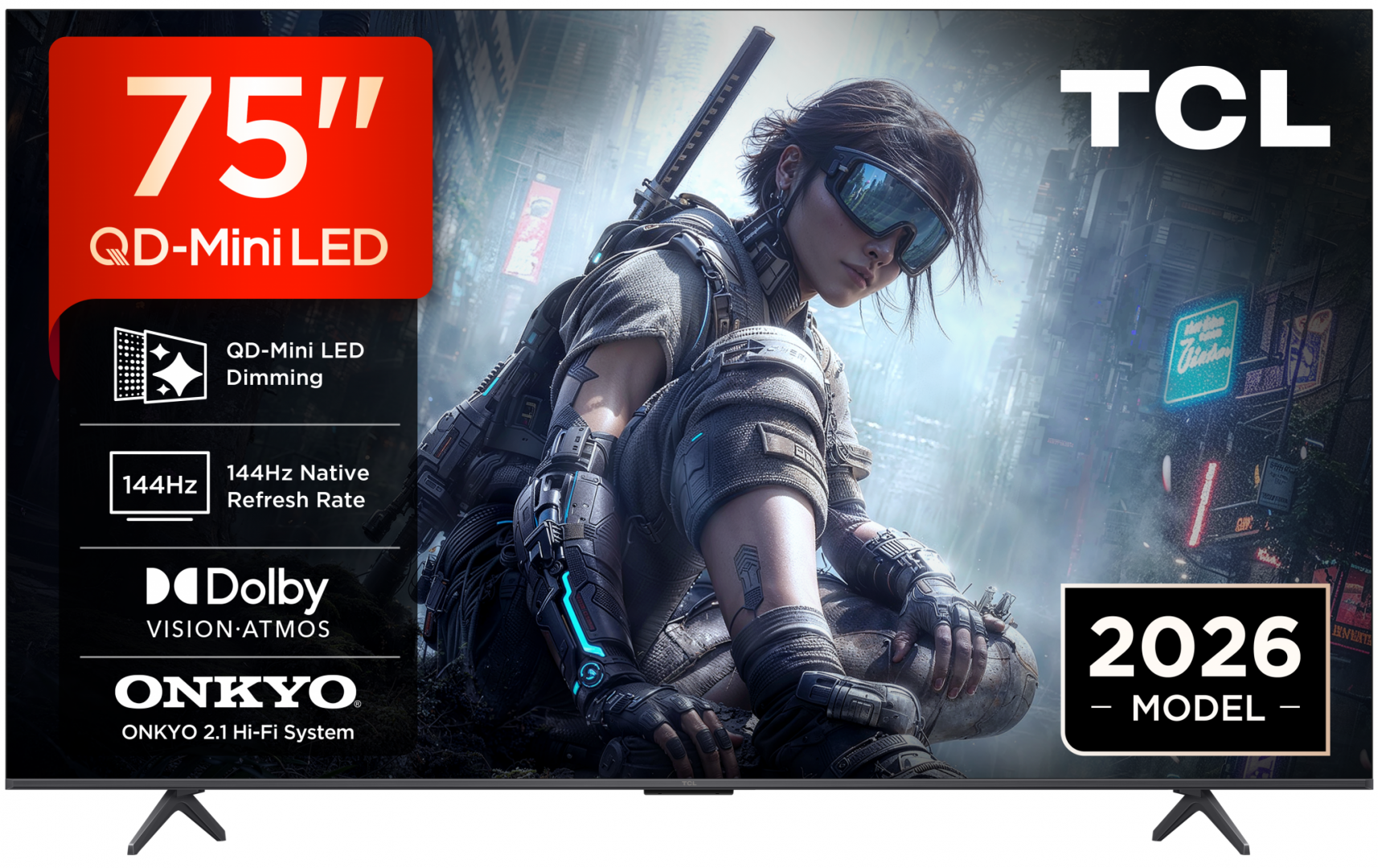 TCL QD-MiniLED TV 4K 75(189 cm), 75T8D