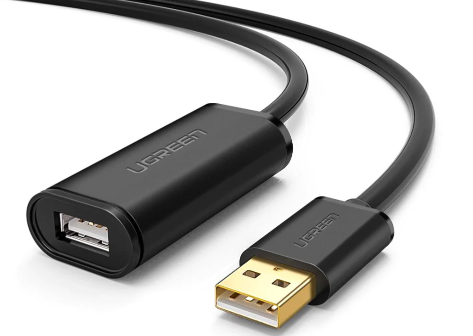 UGreen CABLU USB prelungitor, US121 USB 2.0 (T) la USB 2.0 (M), conectori auriti, 10m, negru, 10321