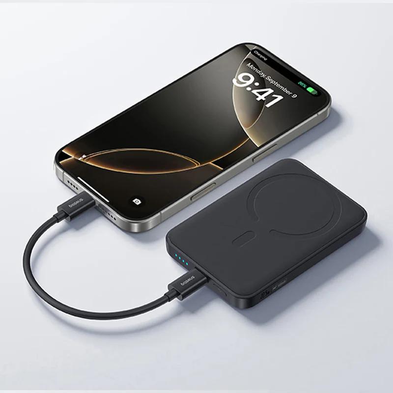 Baseus POWER BANK EnerFill FM11 Mini Magnetic Wireless, P1008210E123-00 - imagine 5