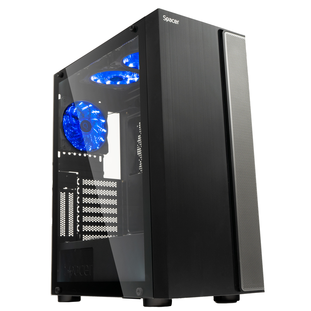 SPACER CARCASA - gaming, Middle Tower, ATX, ICE-HERO, fara sursa, sticla, SPCS-GC-ICE-HERO