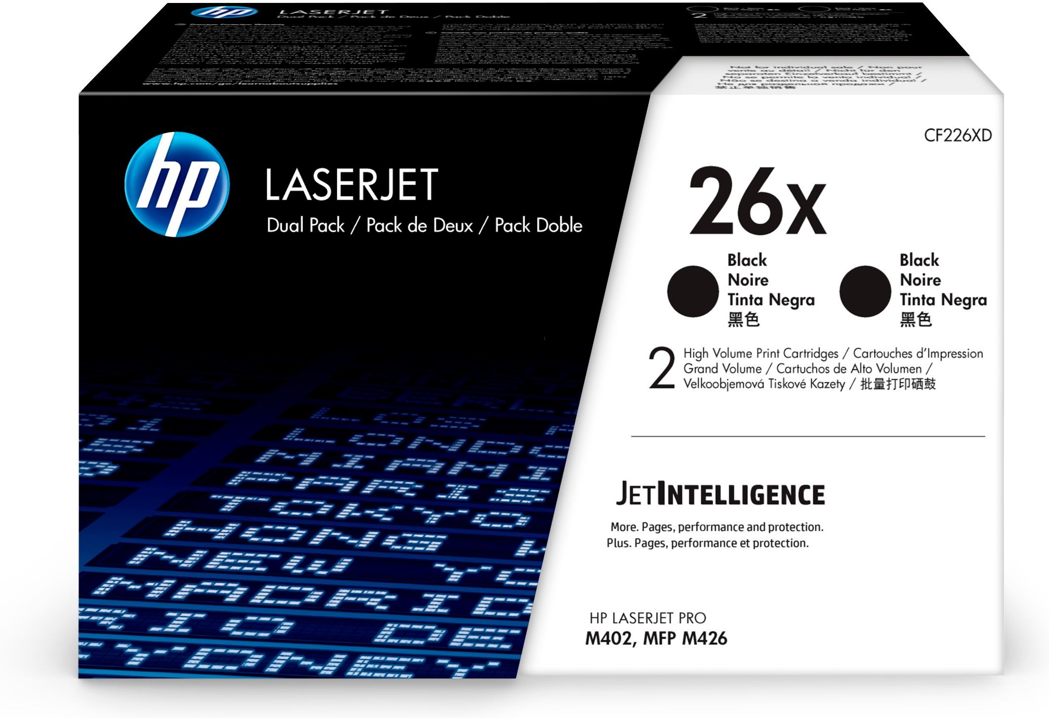 HP Dual-Pack Original Black, nr.26X pentru LaserJet Pro M402|M426, 2 x 9K, CF226XD