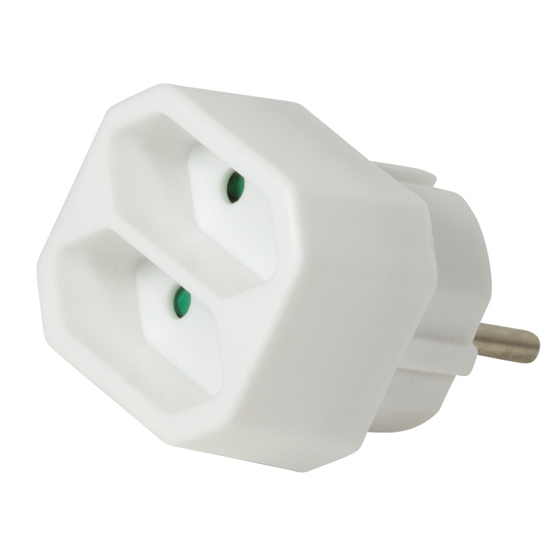 Logilink PRELUNGITOR, Euro skt x 2, conectare prin Schuko (T), 16A, fara protectie, alb, LPS218