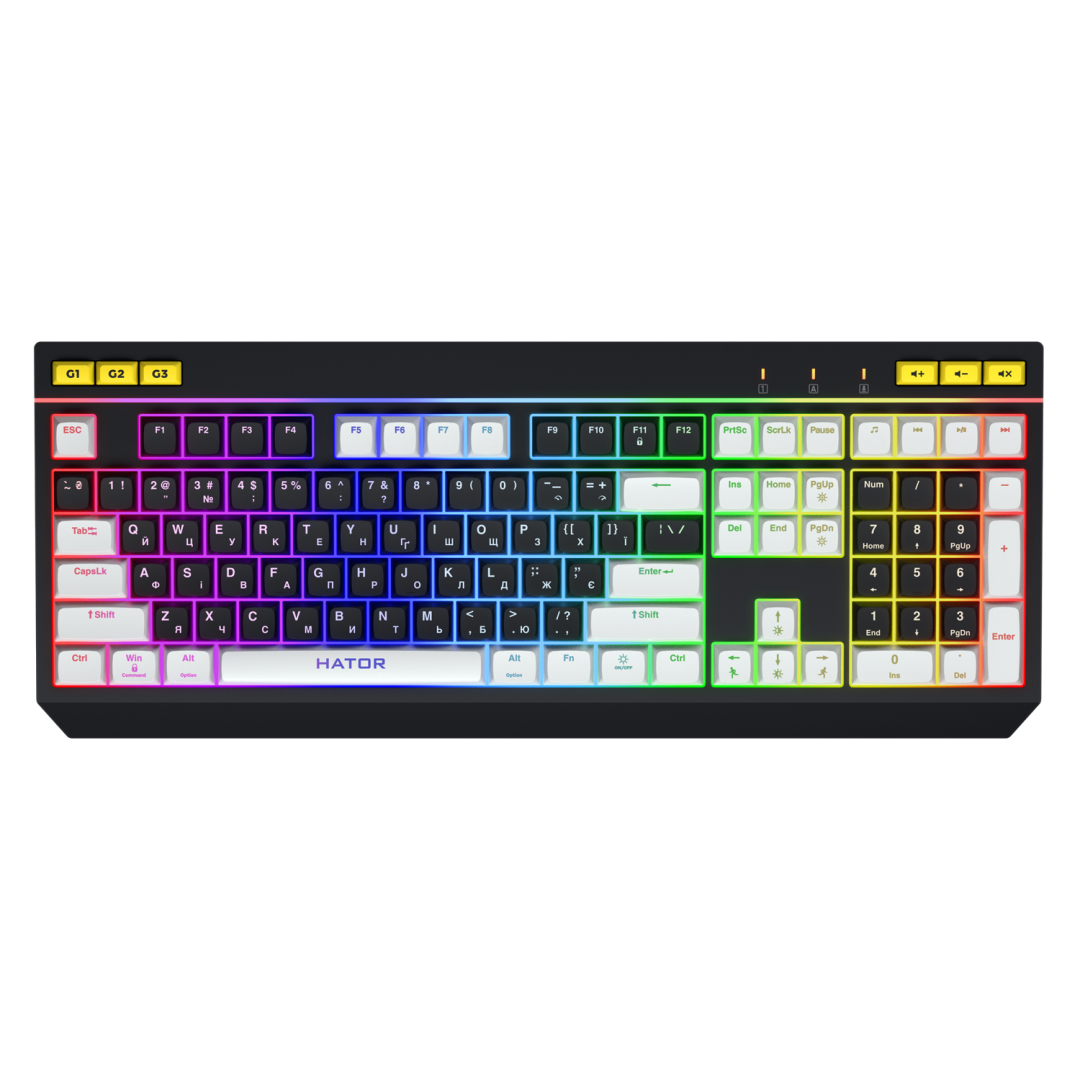 HATOR Tastatura Gaming Icefall, RGB, USB, Negru, HTK400US
