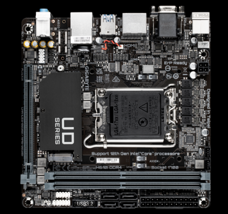 Gigabyte PLACA de BAZA, skt LGA 1700, mini ITX, Intel H610, 2 x DDR4, max. 64 GB, 4 x, H610I DDR4 - imagine 2