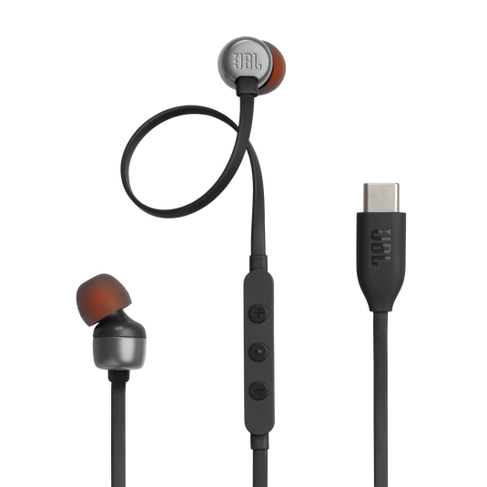 JBL Casti In-Ear cu fir Tune 310C Pure Bass Hi-Res USB-C Negru, JBLT310CBLK