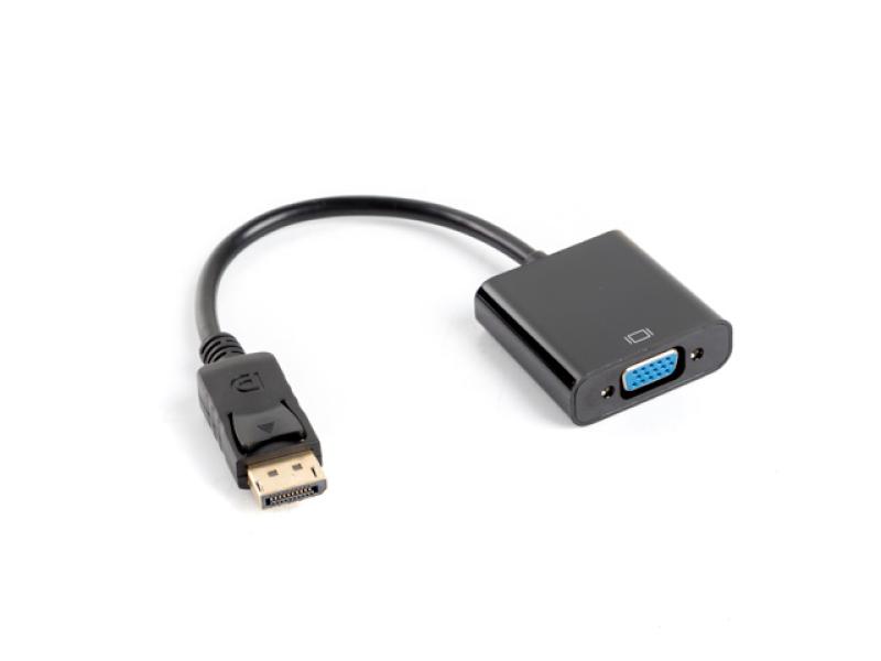 LANBERG Cablu adaptor DisplayPort(M) 1.1 VGA(F) 20 cm negru, AD-0002-BK