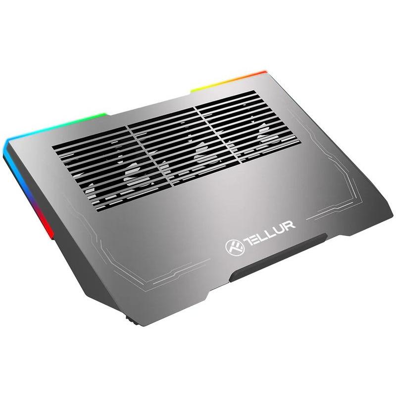 TELLUR Stand/Cooler notebook Shade, pana la 17 inch, 3 ventilatoare, Argintiu, TLL491321