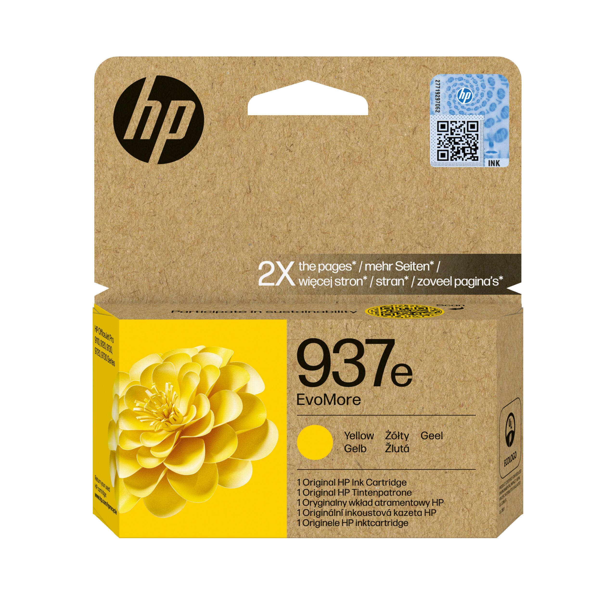 HP Cartus Cerneala Original Yellow, nr.937e pentru OJ PRO 9110|9120|9130|9720|9730, 1.65K, 4S6W8NE