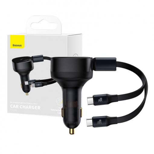 Baseus INCARCATOR auto Tiny Star, Quick Charge 33W, cablu integrat 2 x USB Type-C, C00035500111-00 - imagine 6