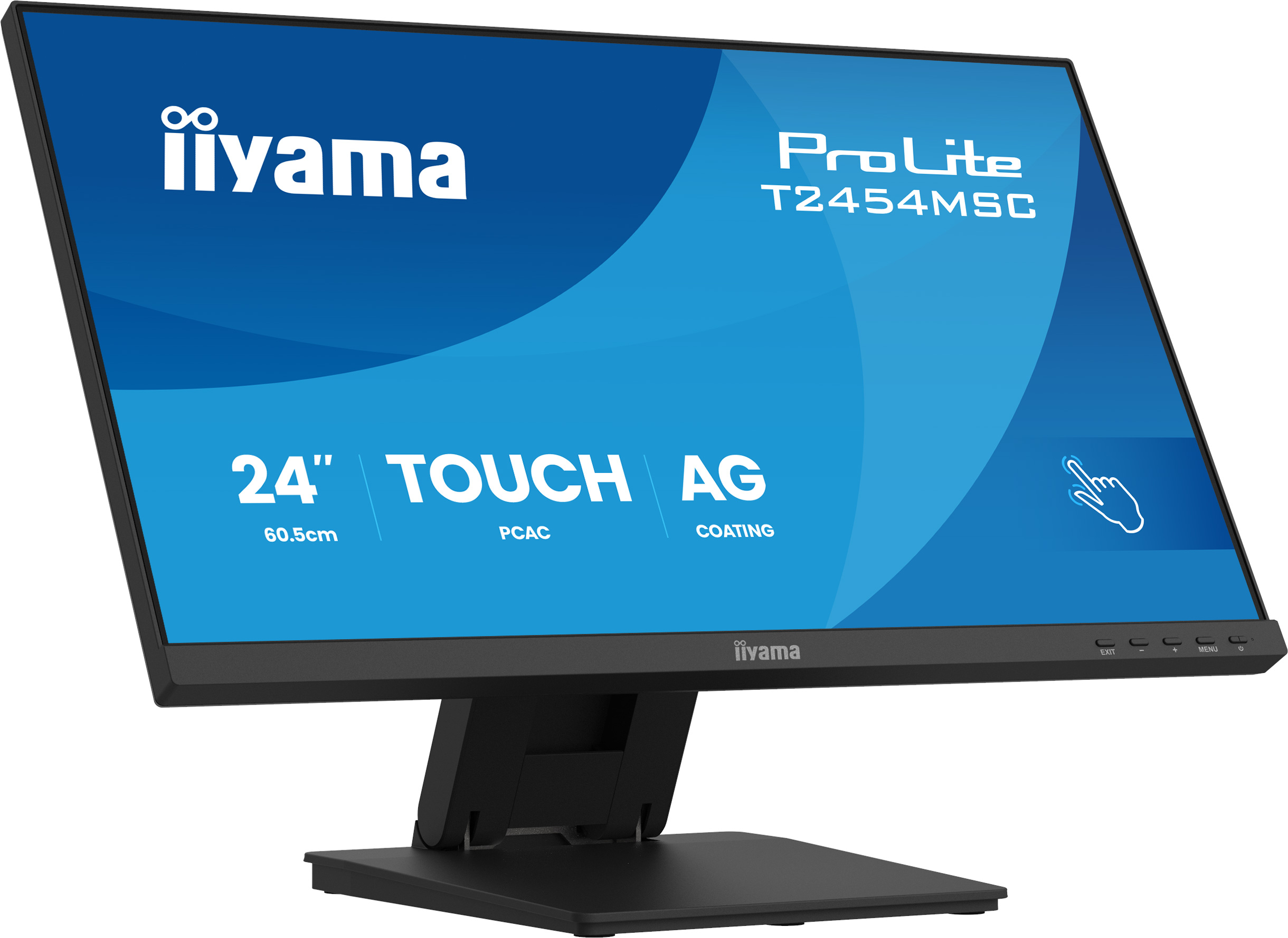 Iiyama Monitor Touch 24 InCell PCAP 10pt touchscreen monitor featuring IPS panel, T2454MSC-B3AG