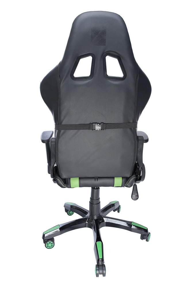 SPACER SCAUN GAMING imitatie piele, black & green, brate ajustabile, greutate max., SPCH-TRINITY-GRN - imagine 5