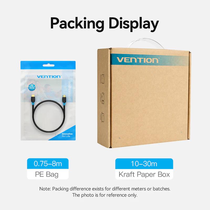 Vention Cablu video, HDMI (T) la HDMI (T), 0.75m, rezolutie 4K la 60Hz, conectori auriti, AACBE - imagine 13